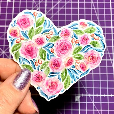 Rosenherz Sticker, 3er Set