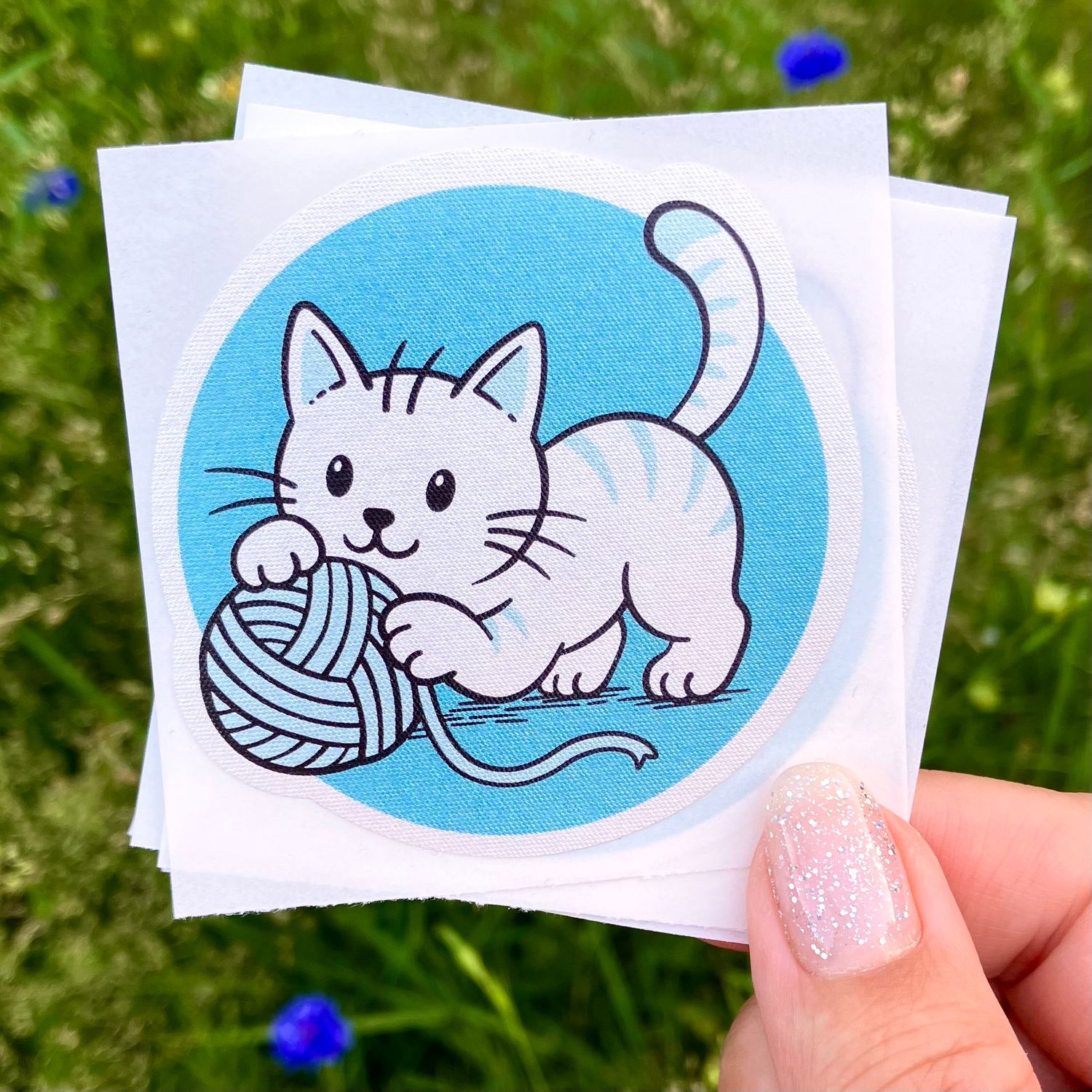 Katerchen Fips Perlmuttpapier-Sticker