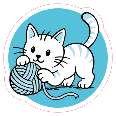 Glitzer-Sticker Kater „Fips“