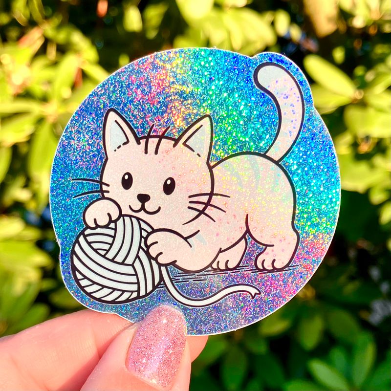 Glitzer-Sticker Kater „Fips“