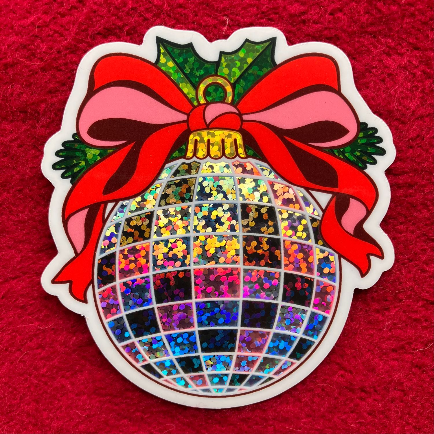 Disco Weihnachtskugel - Glitzer-Sticker