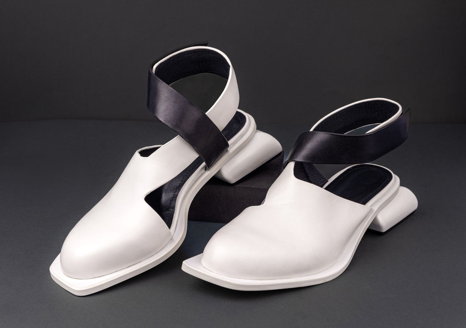 White Unique Square Toe