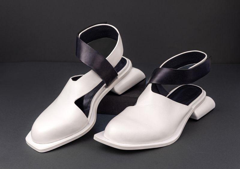 White Unique Square Toe