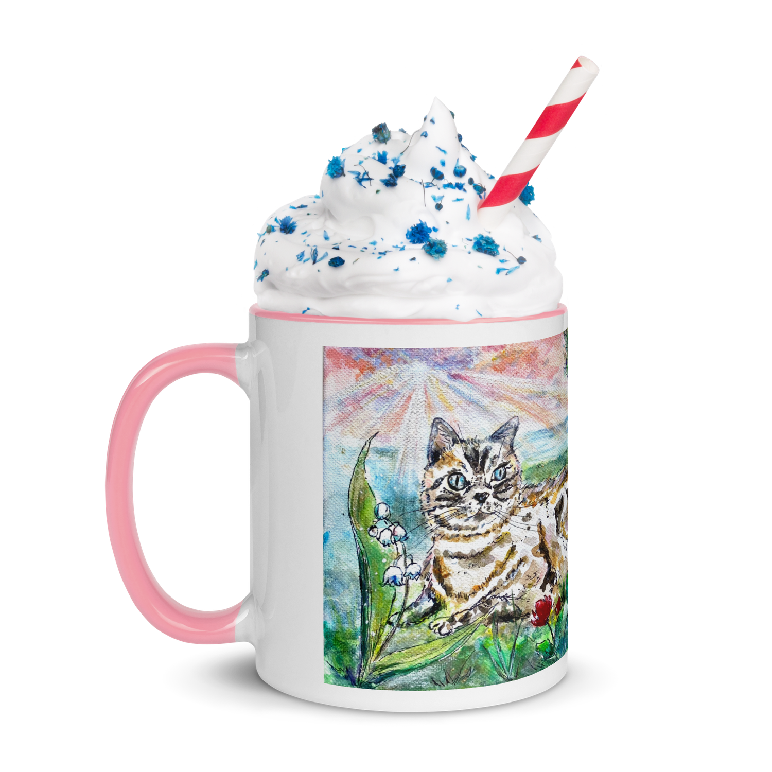 &quot;A Mug of BLESSINGS&quot; Ceramic Mug (10 colours for inside/handle)