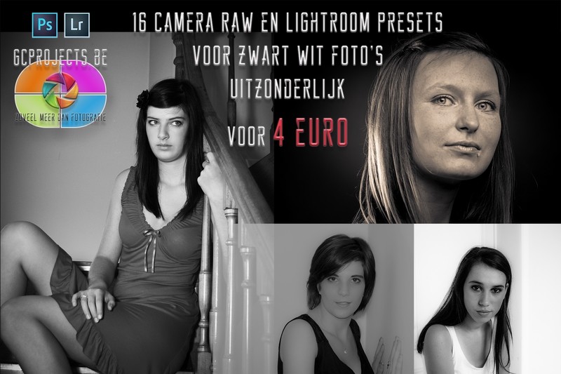16 zwart/wit presets voor photoshop en lightroom.