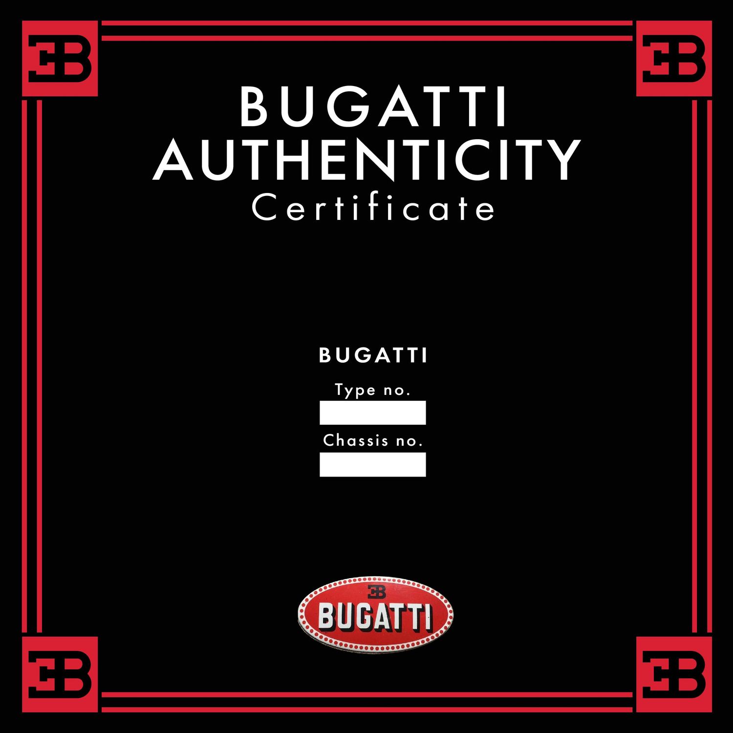 Bugatti Authenticity Certificate