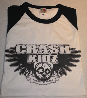 Crash Kidz - Baseball Shirt b/w ohne Backprint (S/M/L/XL, bitte bei deiner Bestellung mit angeben)