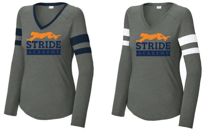 STRIDE WOMEN&#39;S STRIPE LONG SLEEVE V-NECK