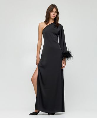 SUKIENKA ONE SHOULDER BLACK