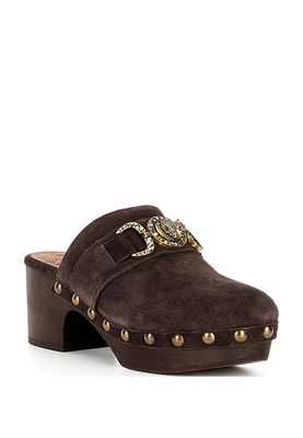 MULE MANSION CLOG BROWN SUEDE