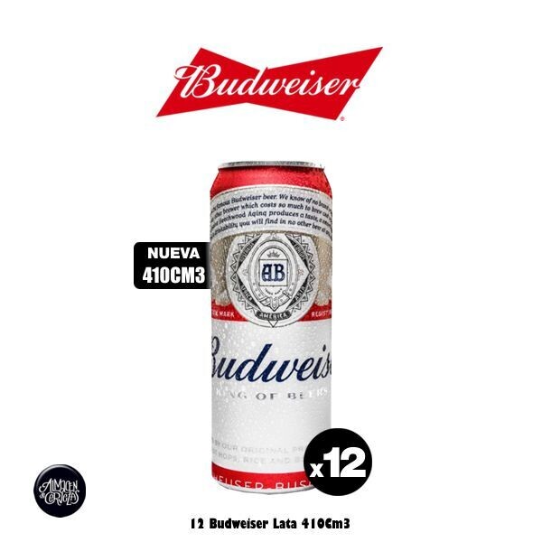 12 Budweiser Lata 410Cm3