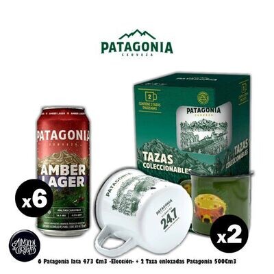 2 Tazas Enlozadas + 6 Patagonia Lata 473/410cm3