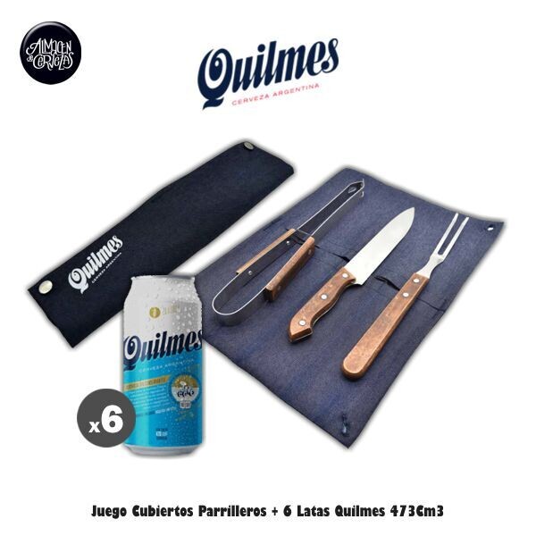 Kit Cubiertos Parrilleros + 6 Latas Quilmes (Elección)