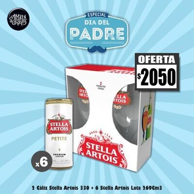 DIA DEL PADRE - 2 Cáliz Stella Artois + 6 Stella Artois 269Cm3