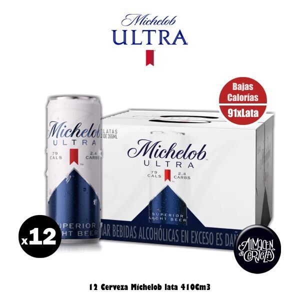 12 Michelob Ultra Lata 410Cm3 (Light Beer)
