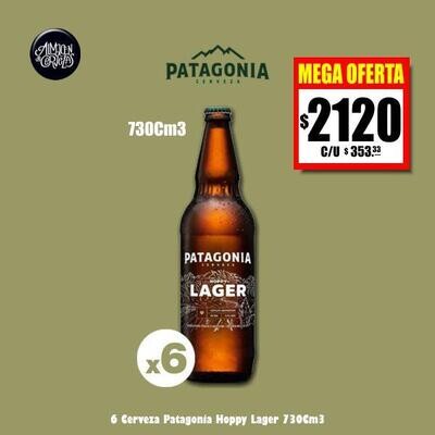 MEGA OFERTA - 6 Patagonia Hoppy Lager 730Cm3 - Almacén de Cervezas