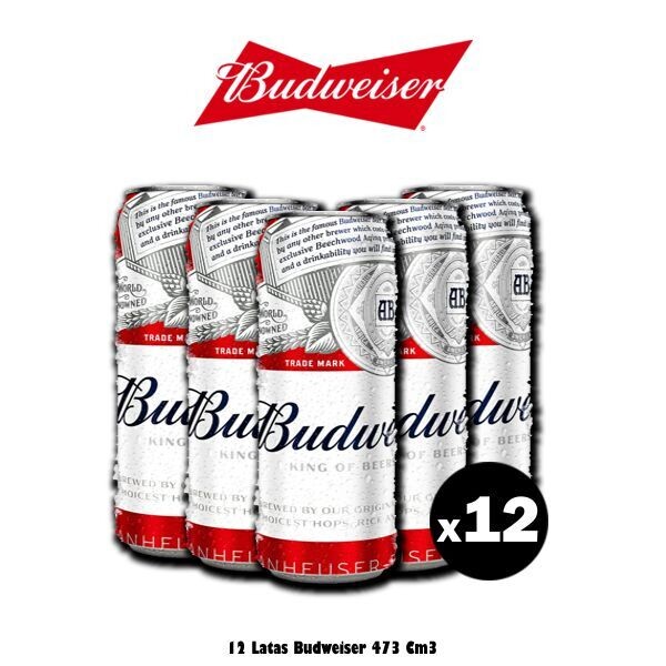 12 Budweiser Lata 410Cm3
