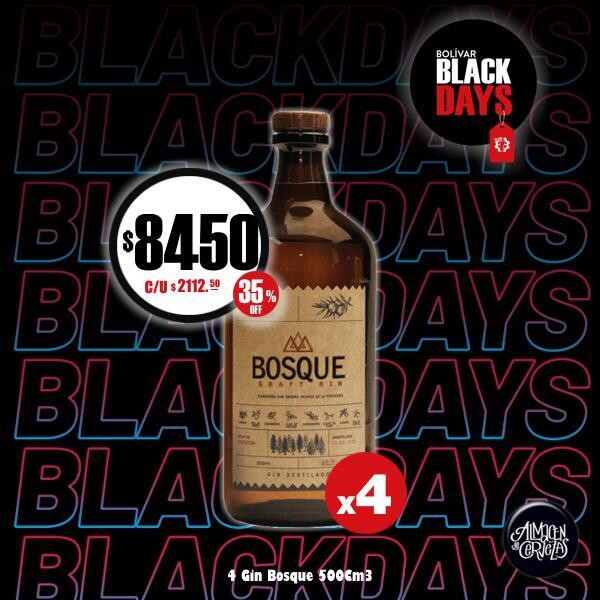 BLACKS DAYS - 4 Craft Gin BOSQUE 500Cm3