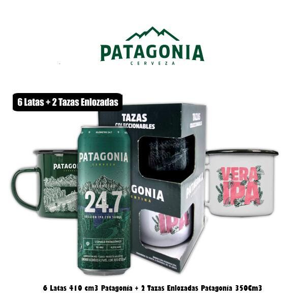 2 Tazas Enlozadas + 6 Patagonia Lata 473cm3