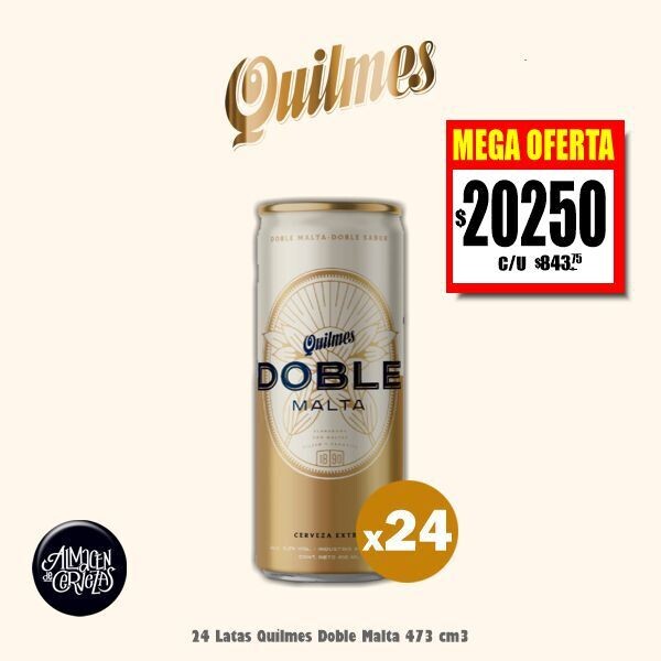 MEGA OFERTA - 24 Quilmes DOBLE Malta lata 473Cm3