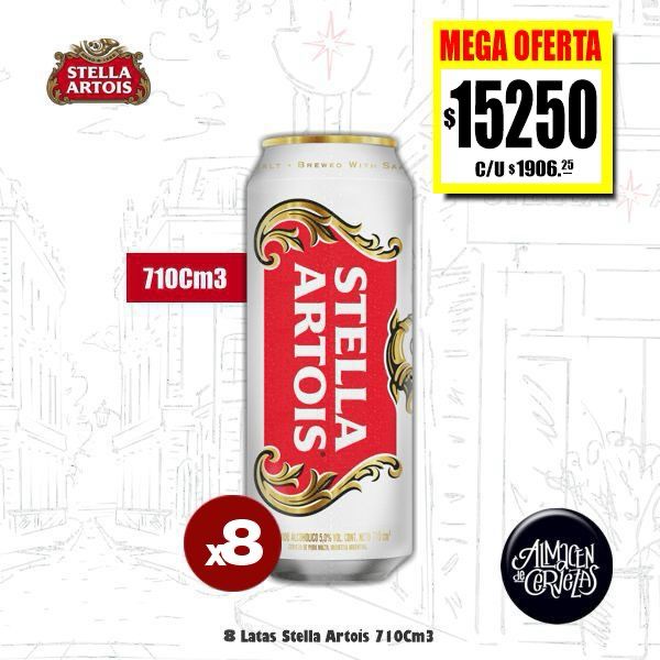 MEGA OFERTA - 8 Stella Artois Lata 710Cm3