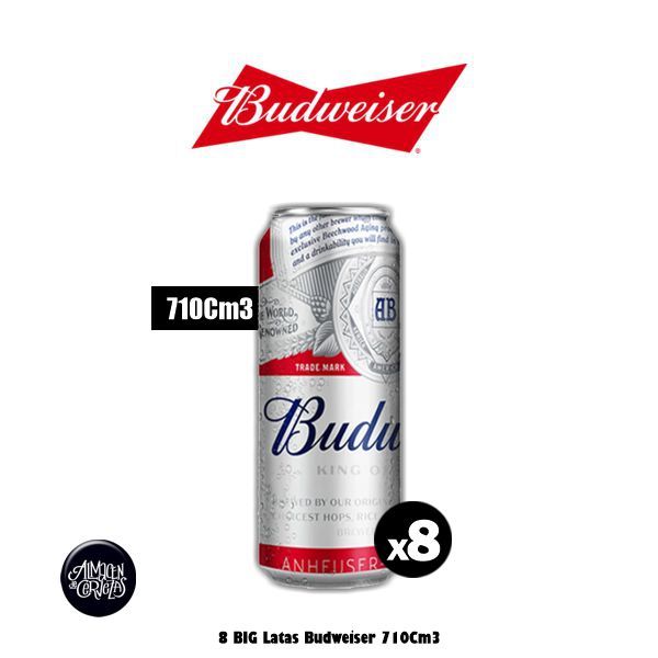 8 Budweiser BIG Lata 710Cm3