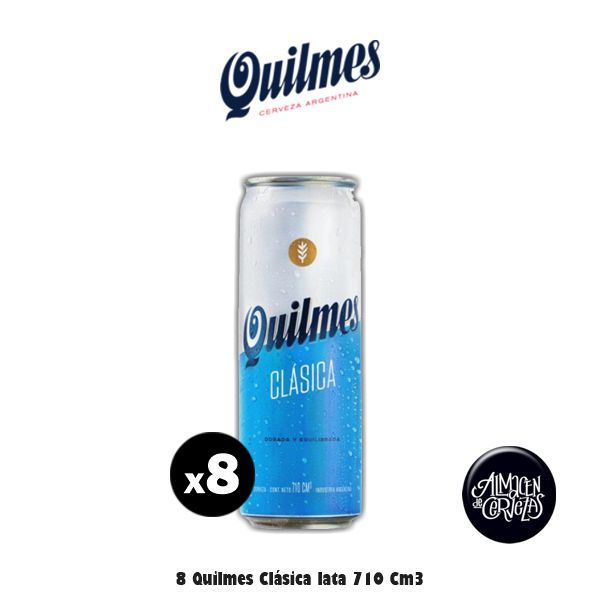 8 Quilmes Clásica Latón 710Cm3