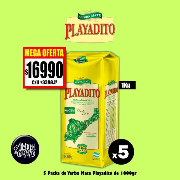 MEGA OFERTA - 5 Playadito 1Kg