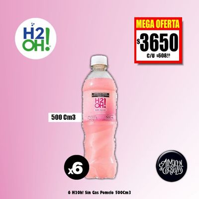 MEGA OFERTA - 6 H2Oh! POMELO SIN GAS 500Cm3