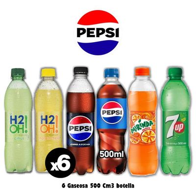 6 Gaseosas 500Cm3