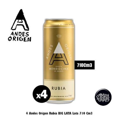 MEGA OFERTA - 4 Latas Andes Origen Rubia 710Cm3