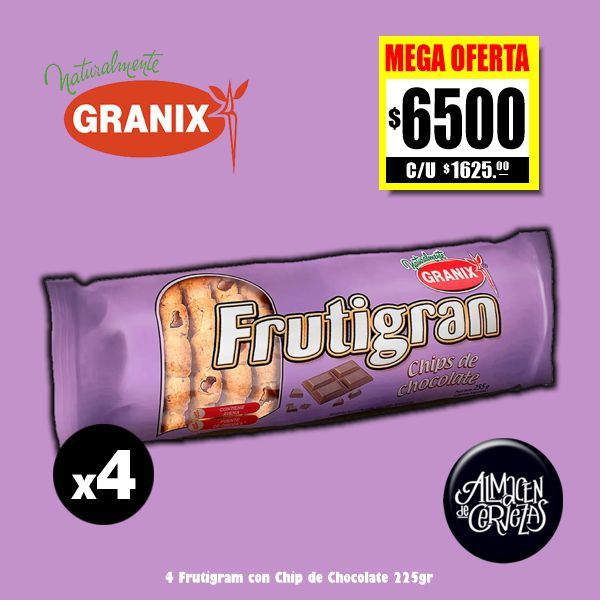 4 Frutigran Chips de Chocolate 255gr
