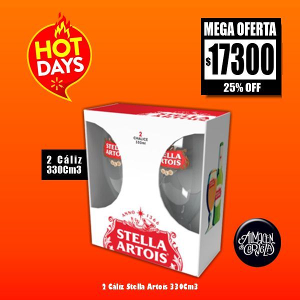 HOT DAYS - 2 Cáliz Stella Artois 330Cm3