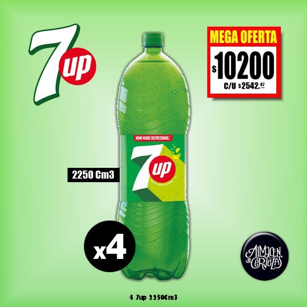 MEGA OFERTA - 4 7UP Regular 2250Cm3