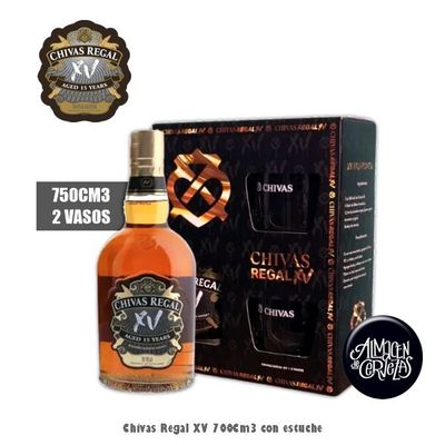 Chivas Regal XV + 2 Vasos Chivas XV con estuche