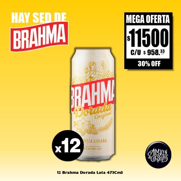 SED DE BRAHMA  - 12 Brahma Dorada Lata 473Cm3
