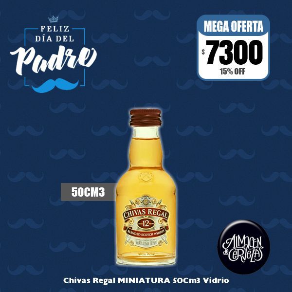 Día del Padre - Chivas Regal 12 años 50Cm3 MINIATURA Vidrio