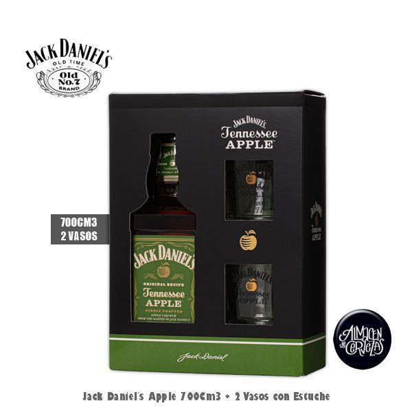 Jacks Daniel´s Apple 700cm3 + Vaso con estuche
