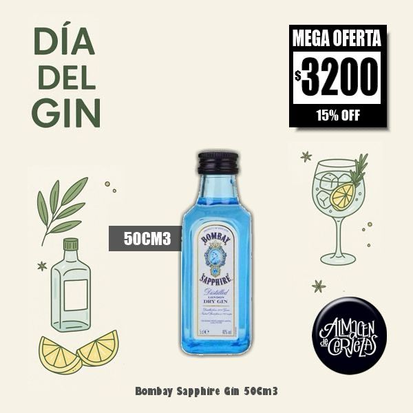 DIA DEL GIN - Gin Bombay Sapphire 50Cm3 MINIATURA