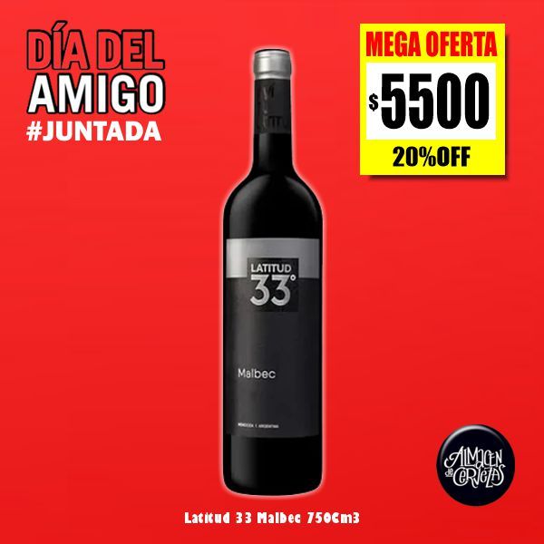 DIA DEL AMIGO - Latitud 33° Malbec 750Cm3
