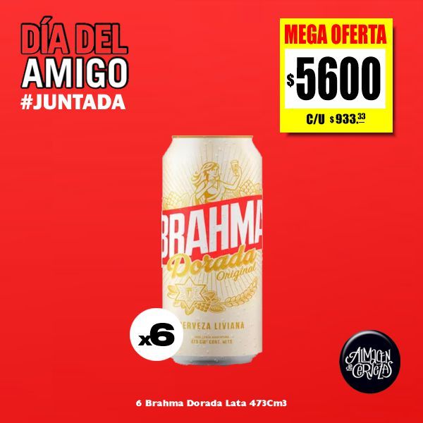 DIA DEL AMIGO - 6 Brahma Dorada Lata 473Cm3