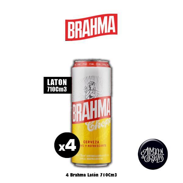 4 Latón cerveza Brahma 710 Cm3