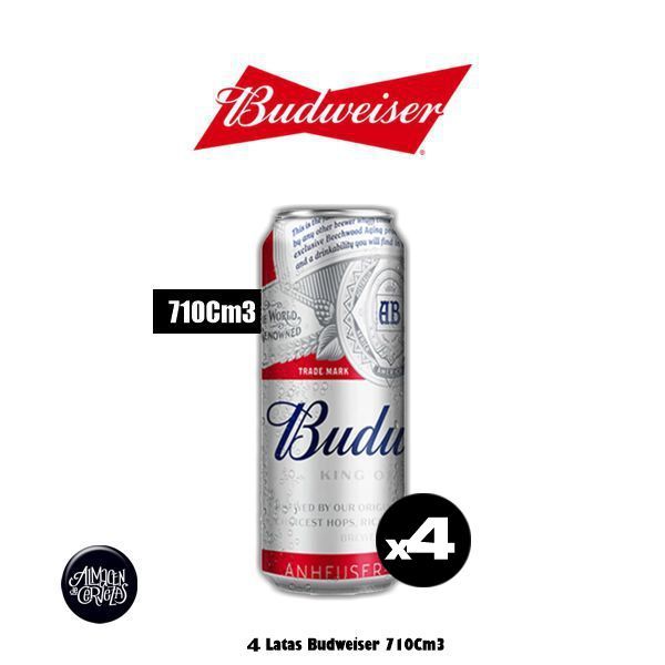 4 Budweiser Lata 710Cm3