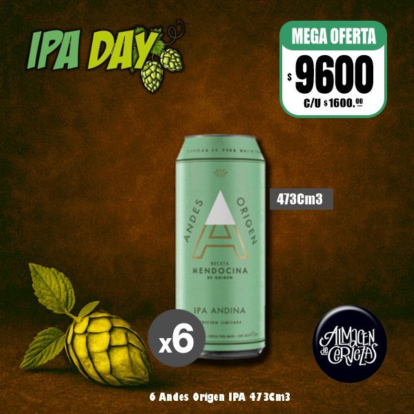 IPA DAY - Andes Origen IPA Lata 473 Cm3.