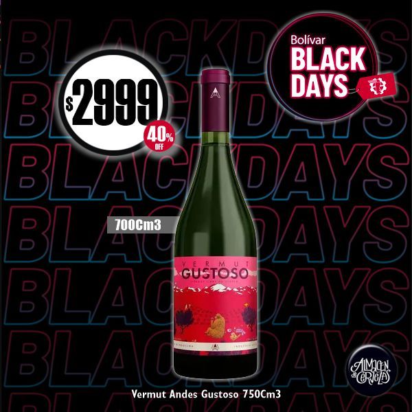 BLACK DAYS - Vermut Andes Gustoso 700Cm3