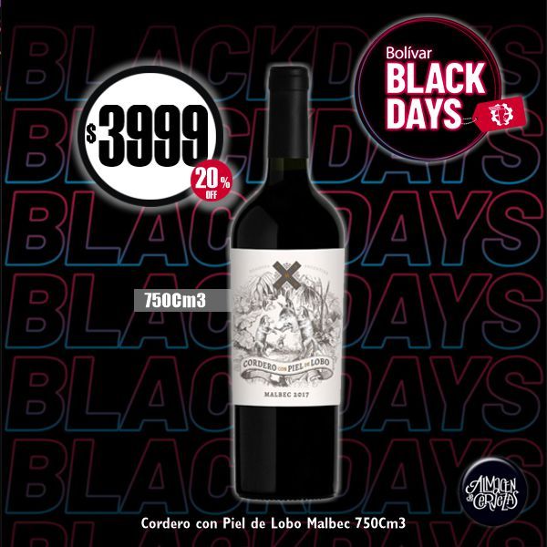 BLACK DAYS - Cordero con Piel de Lobo Malbec 700Cm3