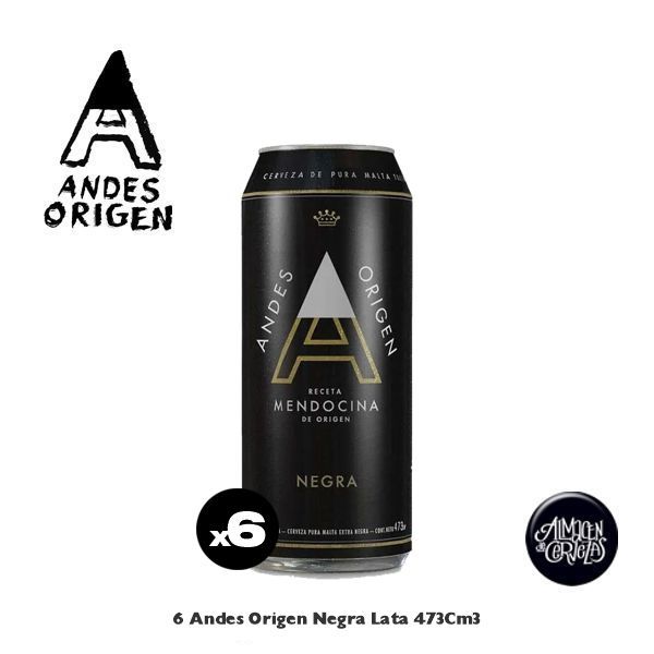 6 Andes Origen Negra Lata 473 Cm3.