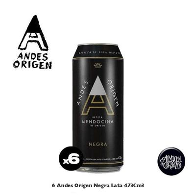 6 Andes Origen Negra Lata 473 Cm3.