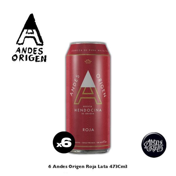 6 Andes Origen Roja Lata 473 Cm3.