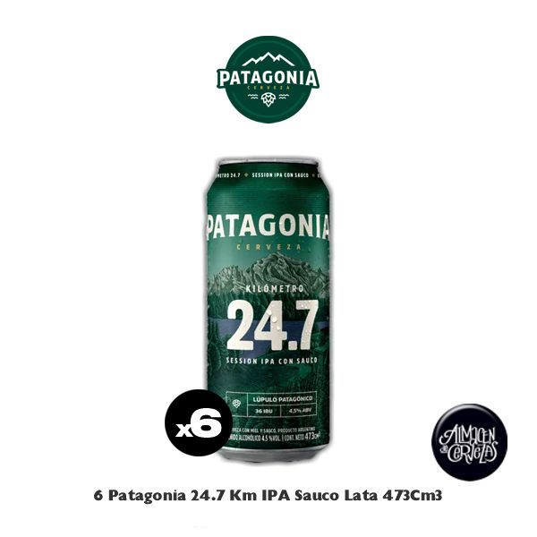 6 Patagonia 24.7 IPA Sauco Lata 473Cm3